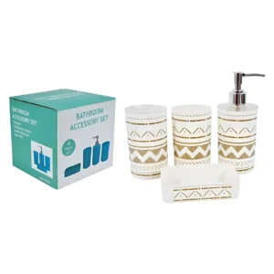 SET DE BAÑO PLASTICO  ETNICO 4 PIEZAS - 360542/EA40-18-10 - Image 1