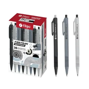BOLIGRAFO RETRACTIL 1MM TINTA NEGRA FASTRACK NEUTROS CAJA X36 UNIDADES FILGO - FT10-C36-001NEU - Image 1