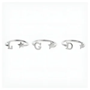 ANILLO ACERO BLANCO INICIALES N°17 X UNIDAD - 23AN53P - Image 1
