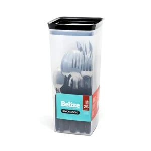 JUEGO CUBIERTOS SIMONAGGIO BELIZE NEGRO POTE X24 - CPPA-98/25 - Image 1