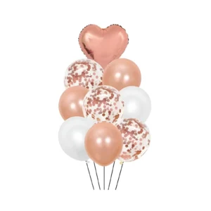 SET DE GLOBOS CON CORAZON X9 UNIDADES MULTICOLOR - 89965 - Image 1