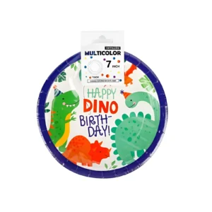 PLATO DE PAPEL DINOSAURIO 18CM X10 UNIDADES MULTICOLOR - 90126PLDIN - Image 1