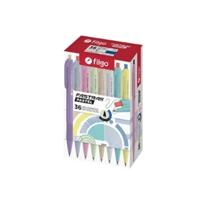 BOLIGRAFO RETRACTIL 1MM TINTA AZUL FASTRACK PASTEL CAJA X36 UNIDADES FILGO - FT10-C36-003PAS - Image 1