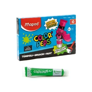 TEMPERA COLOR PEPS VERDE MANZANA 8ML CAJA X10 MAPED - Image 1