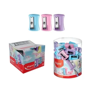 SACAPUNTAS PLASTICO ERGO PASTEL POTE/CAJA X75 UNIDADES MAPED - 063011 - Image 1