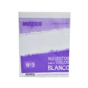 REPUESTO DE DIBUJO CARTA N°3 8 HOJAS BLANCO MURESCO - 0DA010031 - Image 1