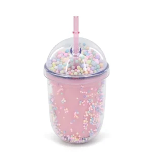 VASO ACRILICO CON TAPA DOMO Y SORBETE 350CC X UNIDAD TRENDY - 19021 - Image 1