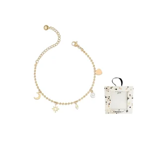 PULSERA ACERO DORADO CON DIJES 17CM LAS OREIRO - 17293 - Image 1