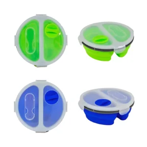 PLATO PARA VIANDA DE SILICONA CON TAPA 2 DIVISIONES 20X7CM - 202674 - Image 1