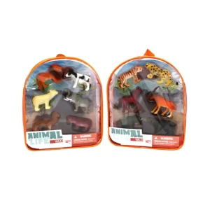 SET DE ANIMALES SELVA X6 CON ACCESORIOS EN MOCHILA - IK - Image 1