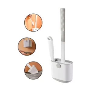 SET DE CEPILLOS PARA INODORO DE SILICONA CON SOPORTE EN CAJA 12X22CM - B4787 - Image 1