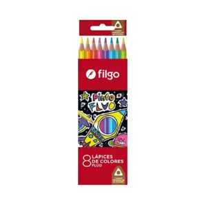 LAPIZ DE COLOR LARGO FLUO MADERA PINTO CAJA X8 FILGO - P - Image 1