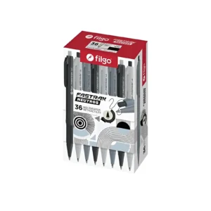 BOLIGRAFO RETRACTIL 1MM TINTA AZUL FASTRACK NEUTRO CAJA X36 UNIDADES FILGO - FT10-C36-003NEU - Image 1