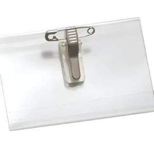 PORTACREDENCIAL CON BROCHE Y ALFILER PVC 5.3X9CM DASA - 1230101 - Image 1