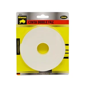 CINTA ADHESIVA MULTIUSO DOBLE FAZ 24MMX5MTS BISON - 900151 - Image 1