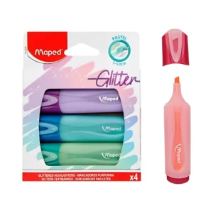 RESALTADOR GLITTER PASTEL CAJA X4 MAPED - 742046 - Image 1