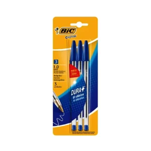 BOLIGRAFO 1MM CRISTAL DURA MAS AZUL BLISTER X3 BIC - 908 - Image 1
