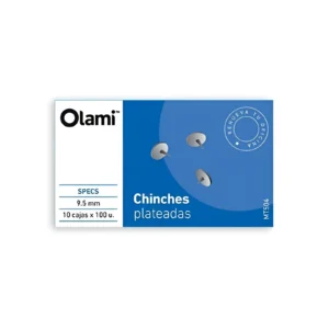 CHINCHES PLATEADO 9.5MM CAJA X100 UNIDADES OLAMI - MT504