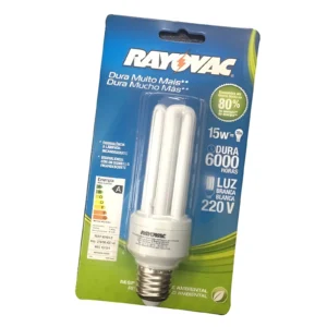 LAMPARA BAJO CONSUMO BLANCA 3U 15W 6000HS RAYOVAC - T3 - Image 1
