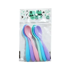 CUCHARA PLASTICA COLORES PASTEL 13.5CM BOLSA X6 UNIDADES CLICKER - 1223 - Image 1