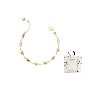 PULSERA DE ACERO DORADO OJO TURCO 17.5CM X UNIDAD LAS OREIRO - 17307 - Image 1