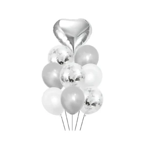 SET DE GLOBOS CON CORAZON X9 UNIDADES MULTICOLOR - 89965 - Image 1