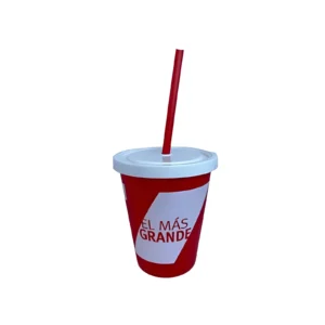 VASO PLASTICO CON TAPA Y SORBETE RIVER 400CC - P0-1663-02 - Image 1