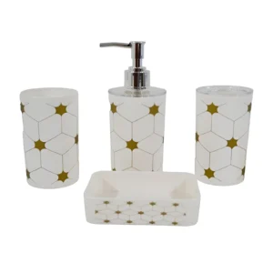 SET DE ACCESORIOS PARA BAÑO PLASTICO BLANCO 4 PIEZAS - YW-4981 - Image 1