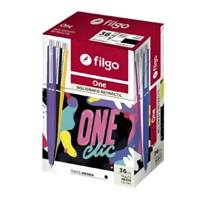 BOLIGRAFO RETRACTIL 1MM ONE CAJA X36 UNIDADES FILGO - ON - Image 1