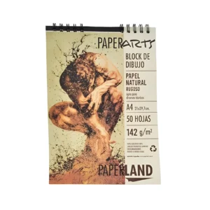 BLOCK DE DIBUJO A4 PAPEL NATURAL RUGOSO 140GRS 50 HOJAS CON ESPIRAL PAPERLAND - 83.20.20.4.1 - Image 1