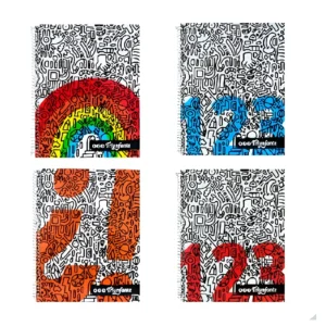 CUADERNO 21X27 RAYADO 60H T/D C/E 123 DOODLE - 976544