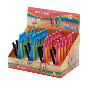 COMPAS FLOW PLASTICO CON LAPIZ X UNIDAD COLORES SURTIDOS KEYROAD - KR971649 - Image 1