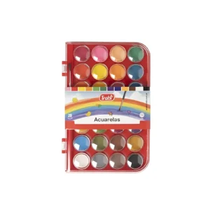 ACUARELA 28 COLORES CON PINCEL ESTUCHE RIGIDO TRABI - TR - Image 1
