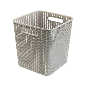 CESTO ORGANIZADOR SIMIL RATAN GRIS 16.5L 27X27X28CM - OR31-03 - Image 1