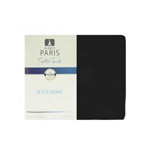 JUEGO DE SABANAS SATEN TOUCH QUEEN 200X160X30CM MICROFIBRA BLANCO PARIS - S3020 - Image 1