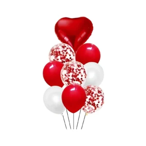 SET DE GLOBOS CON CORAZON X9 UNIDADES MULTICOLOR - 89965 - Image 1