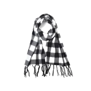 BUFANDA POLAR CUADROS BLANCO Y NEGRO 30X150CM - 32315 - Image 1
