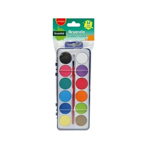 ACUARELA 12 COLORES CON PINCEL ESSENTIAL EN CAJA KEYROAD - KR972043 - Image 1