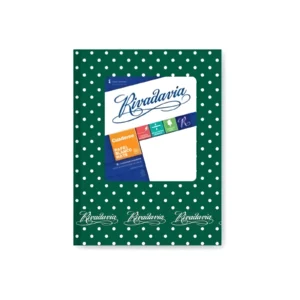 CUADERNO 16X21 RAYADO T/D LUNAR VERDE 50H RIVADAVIA - Image 1