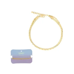 PULSERA ACERO DORADO DOBLE X UNIDAD TRENDY - 16681 - Image 1