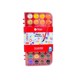 ACUARELA 36 COLORES CON PINCEL ESTUCHE RIGIDO PINTO F - Image 1