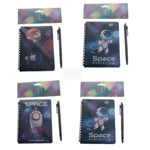CUADERNO 10.5X15CM RAYADO 50H C/ BOLIGRAFO TAPA FLEXCIBLE  CON ESPIRAL SKORA  - 29789 - Image 1