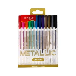 BOLIGRAFO GEL ROLLER METALLIC 0.8MM CAJA X12 UNIDADES KEYROAD - KR974812/KR74812 - Image 1