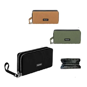 BILLETERA MUJER 2 CIERRE 9X19X4.5CM X UNIDAD COLORES SURTIDOS TRENDY - 18625 - Image 1