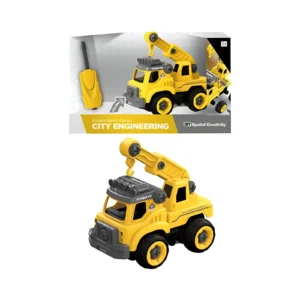 GRUA CON SONIDO PARA ARMAR DIY AMARILLO 34X20CM - IK0061 - Image 1
