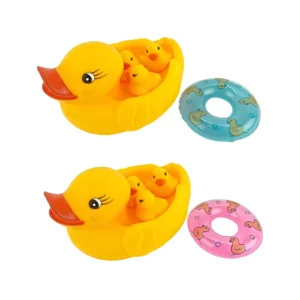 SET DE CHIFLES PATITOS CON SALVAVIDAS X5 UNIDADES RED 15X8X11-54655 - Image 1