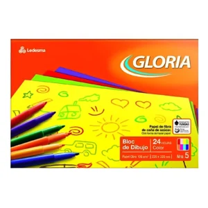 BLOCK DE DIBUJO OFICIO Nº5 COLOR 24 HOJAS GLORIA - 10 - Image 1