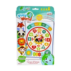 JUEGO TIEMPO AL TIEMPO RELOJ DIDACTICO BASE DE GOMA EVA EN CAJA 22X35CM KREKER - 1034 - Image 1