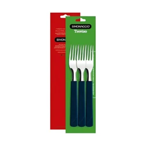 TENEDOR DE MESA ACERO MANGO AZUL TREVISO BLISTER X3 UNIDADES SIMONAGGIO - 252/3 - Image 1