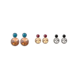 AROS BIJOU COLGANTES CON GEMAS X PAR COLORES SURTIDOS TRENDY - A8617 - Image 1